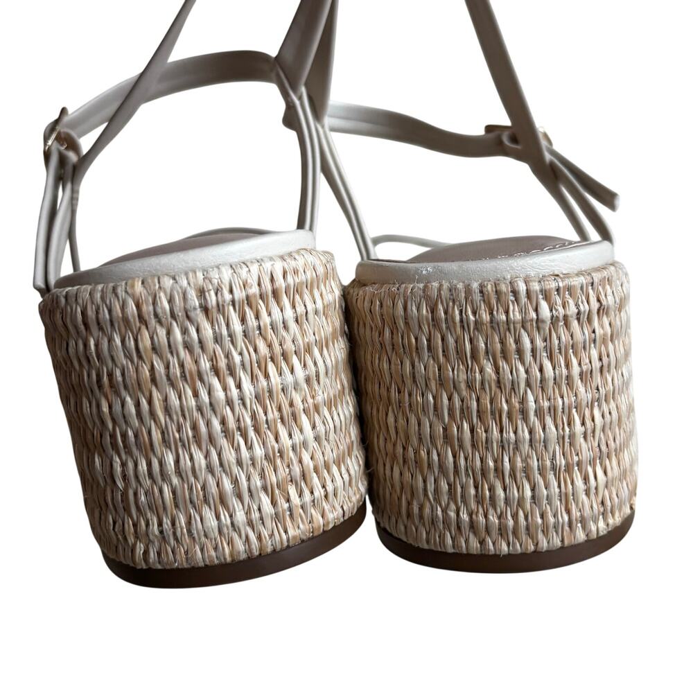 White Ankle-Strap Espadrille Sandals - Women - Picture 3 of 8